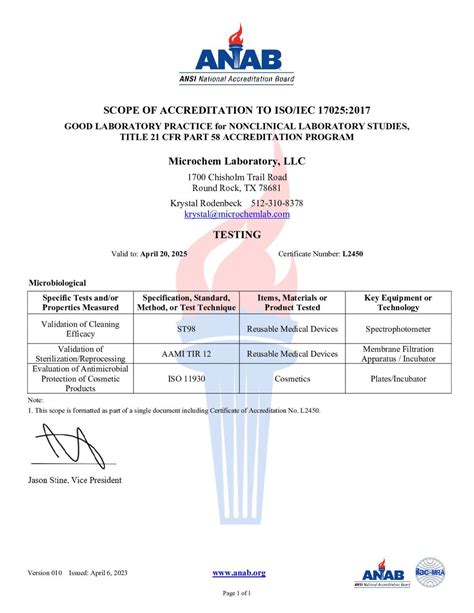 ISO 17025 Accredited Analytical Services Laboratory and DENR .